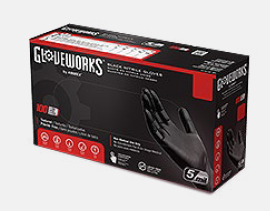 Gloveworks Disposable Black Nitrile Gloves XX Large | Container: Box of 100 Gloves | Shipped as: 1 x Box of 100 Gloves