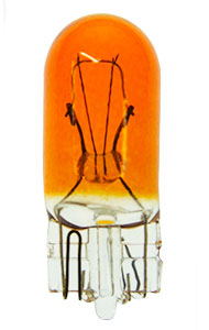 T-3 1/4 WEDGE (W2.1X9.2d) 14V .27A 1.5CP PAINTED AMBER GLASS | Container: 1 Bulb | Shipped as: Case of 10 X 1 Bulbs