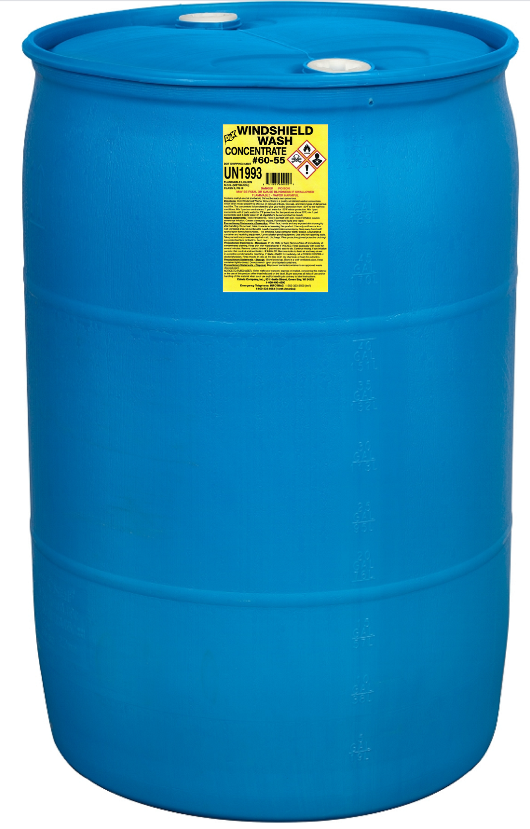 DLX Windshield Washer Concentrate - Blue | Container: 55 Gallon Drum | Shipped as: 1 x 55 Gallon Drum