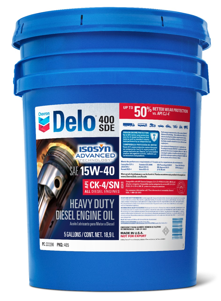 Chevron Delo 400 SDE SAE 15W-40   -  | Container: 5 Gallon Pail | Shipped as: 1 X 5 Gallon Pail