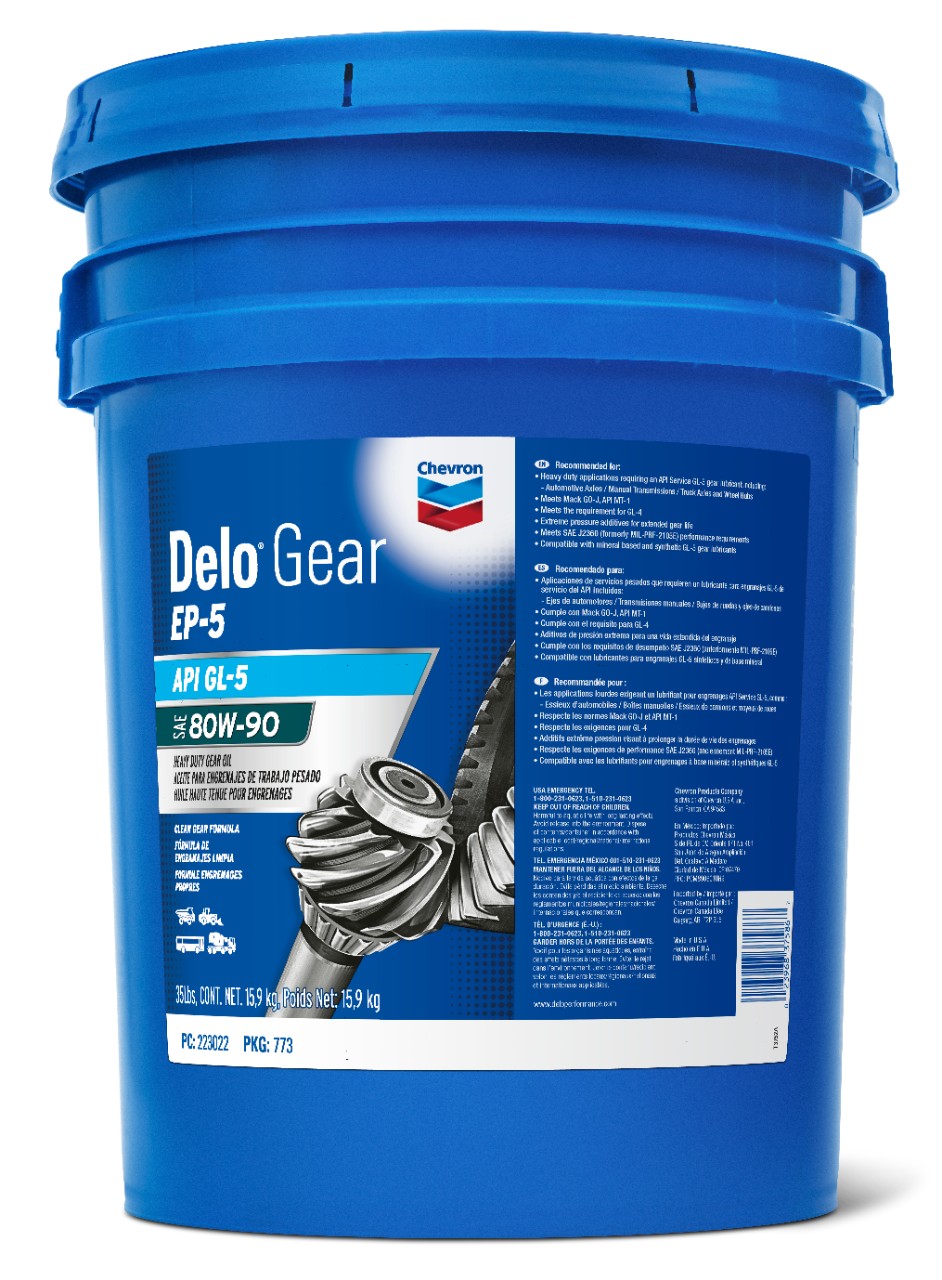 Chevron Delo Gear EP-5 80W-90   -  | Container: 35 lb Pail | Shipped as: 1 X 35 lb Pail