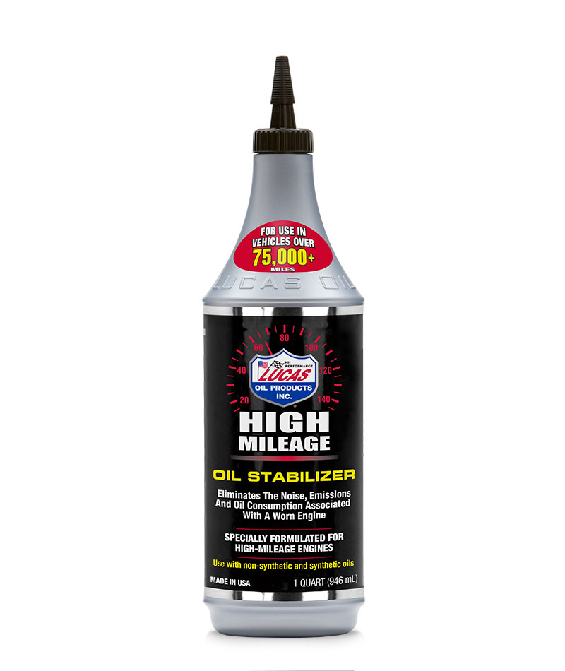 Lucas High Mileage Oil Stabilizer | Container: 1 Qt Bottle | Shipped as: Case of 12 X 1 Qt Bottles