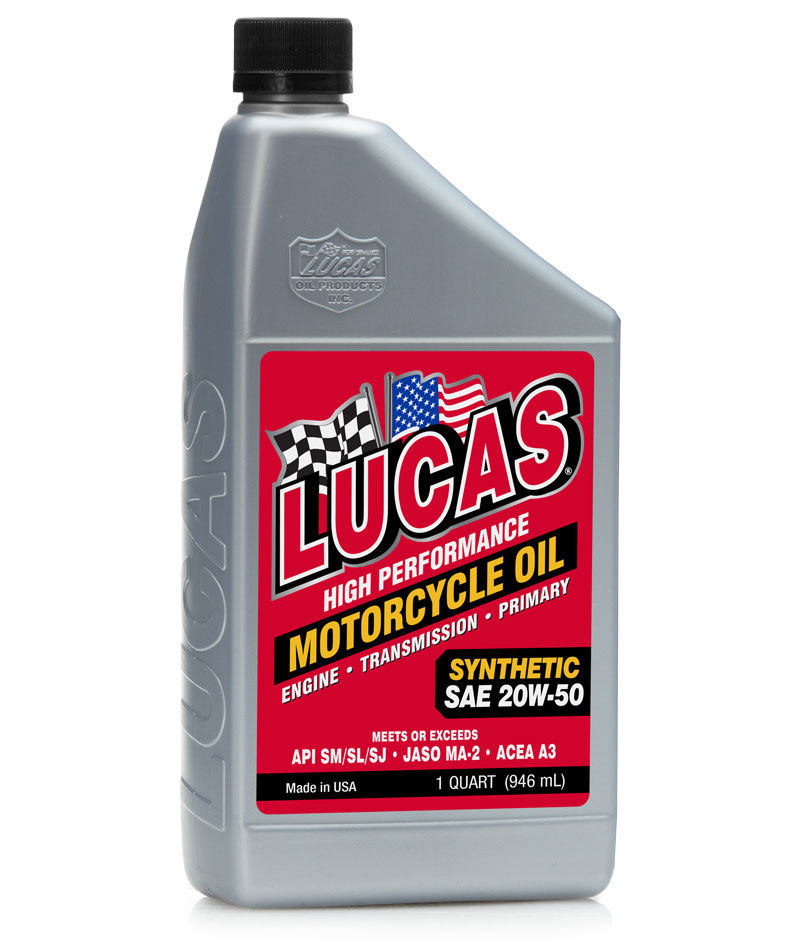 Lucas High Performance Motorcycle Oils, Synthetic, SAE 20W-50 -  | Container: 1 Qt Bottle | Shipped as: Case of 6 X 1 Qt Bottles