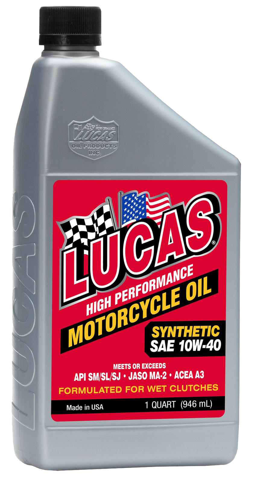 Lucas High Performance Motorcycle Oils, Synthetic SAE 10W-40 -  | Container: 1 Qt Bottle | Shipped as: Case of 6 X 1 Qt Bottles