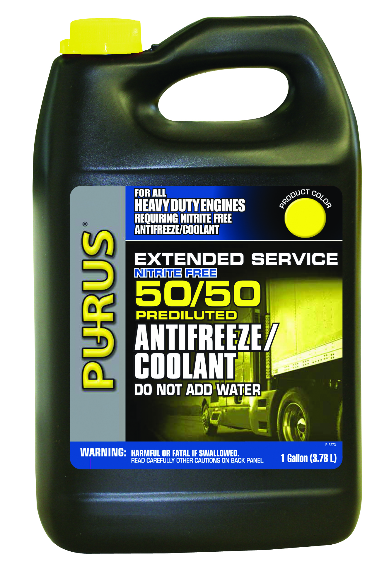 Purus Heavy Duty Nitrite-Free Extended Life 50/50 Antifreeze/Coolant| Case 6 x 1 Gallon Jug - Yellow | Container: 1 Gallon Jug | Shipped as: Case of 6 x 1 Gallon Jugs