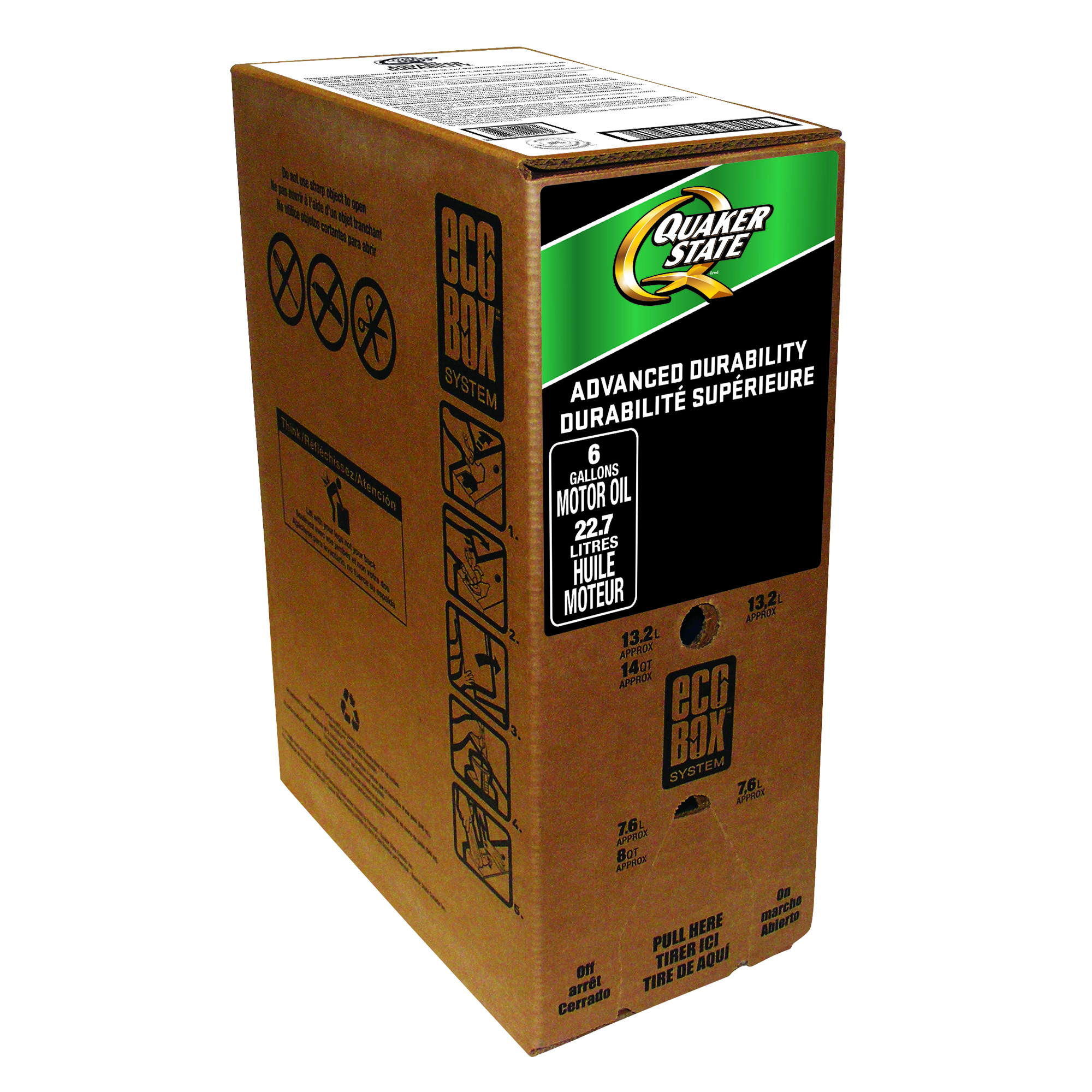 Quaker State Advanced Durability SAE 5W-30 Motor Oil -  | Container: 24 Qt/6 Gallon Bag in Box | Shipped as: 1 X 24 Qt Ecobox