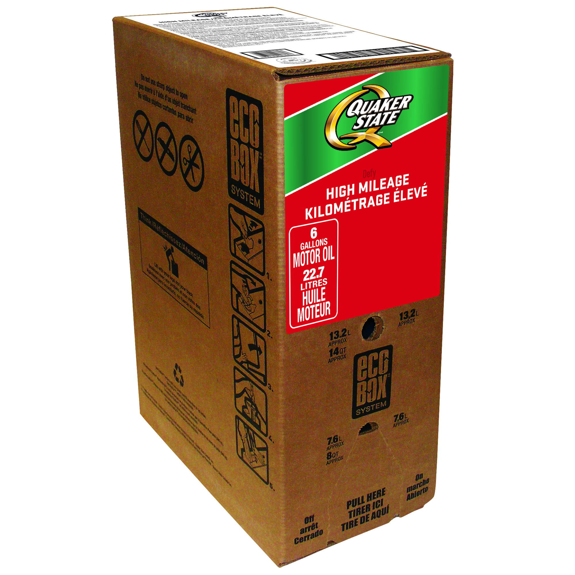 Quaker State Defy® High Mileage Motor Oil SAE 5W-30 -  | Container: 24 Qt/6 Gallon Bag in Box | Shipped as: 1 X 24 Qt Ecobox