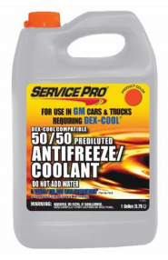 Service Pro Orange Antifreeze/Coolant 50/50 Mix - Orange | Container: 1 Gallon Jug | Shipped as: Case of 6 x 1 Gallon Jugs