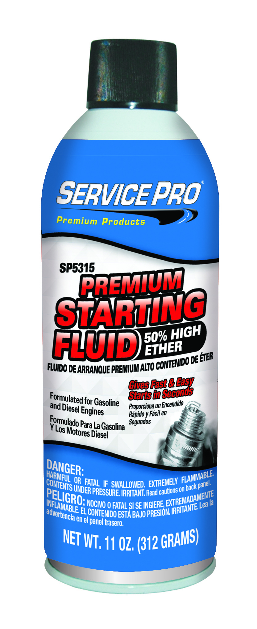 Service Pro Premium Starting Fluid | Container: 11 Oz Aerosol Can | Shipped as: Case of 12 x 11 oz Aerosol Cans