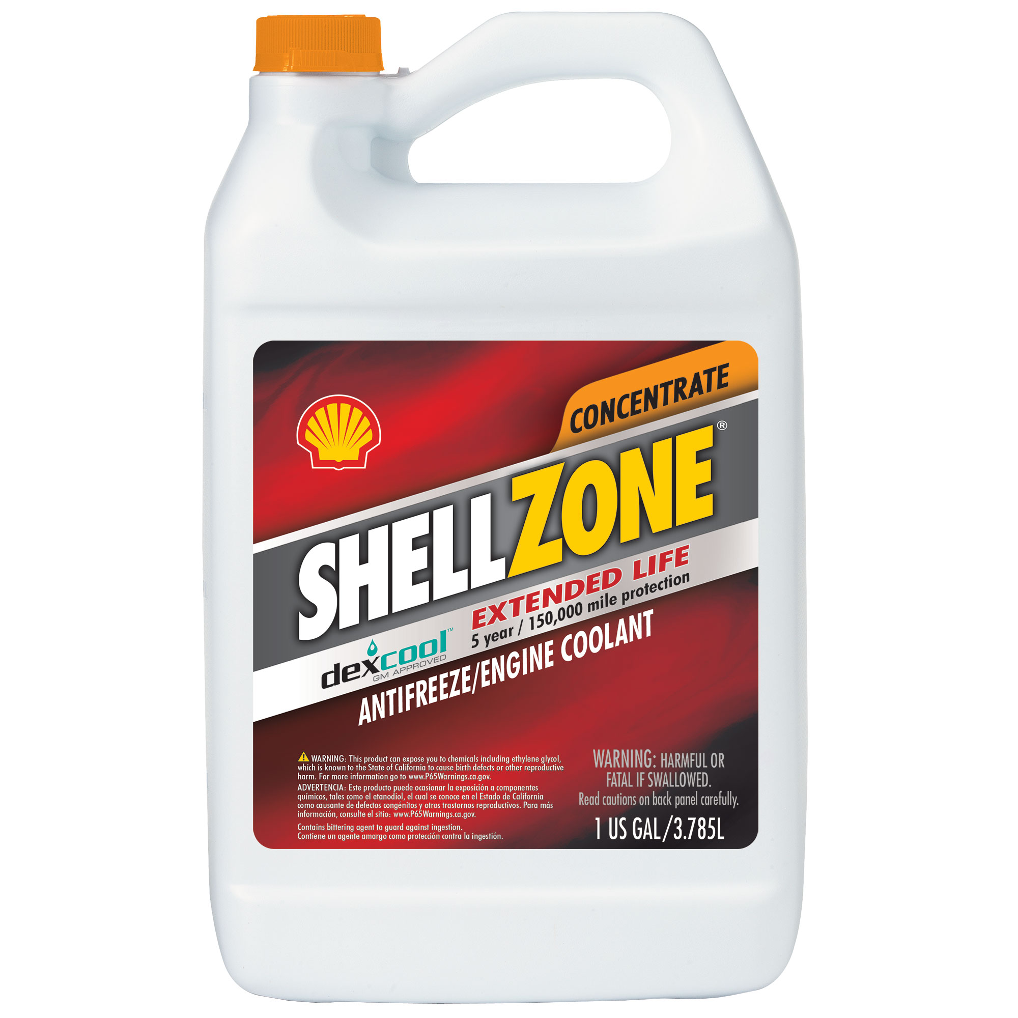 Shell Dexcool ELC Antifreeze Coolant 50/50 - Orange | Container: 1 Gallon Jug | Shipped as: Case of 6 X 1 Gallon Jugs